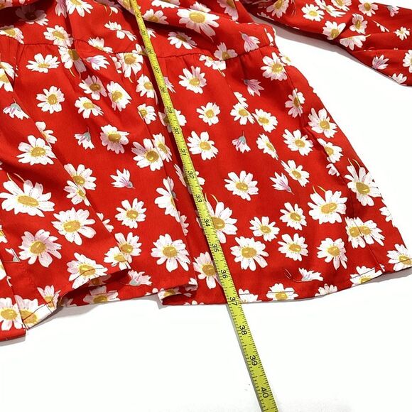Simply Be Red Floral Dress Long Sleeve MIDI Flowy Dress Plus Size 20 - Picture 12 of 12